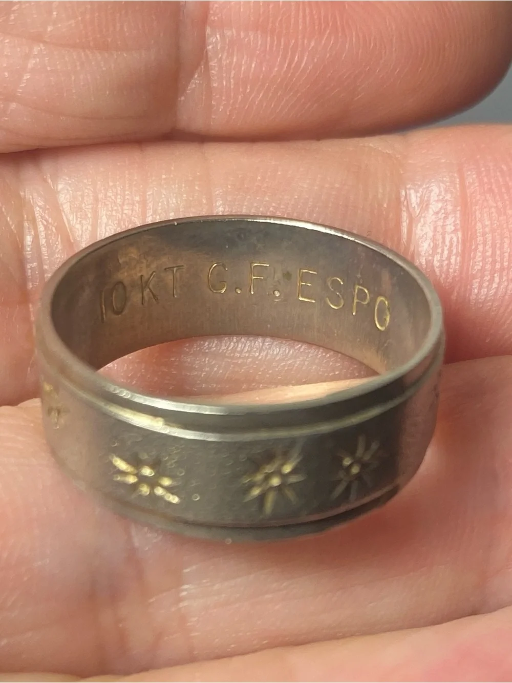 10K SilverTone  Band Ring - Elegant Women’s or Men's Jewelry
